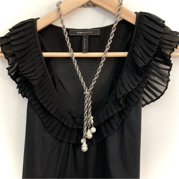 BCBG Pleated Ruffle Tank Top - Picture 2 of 10